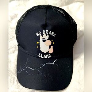 No Drama Llama Black Trucker Hat